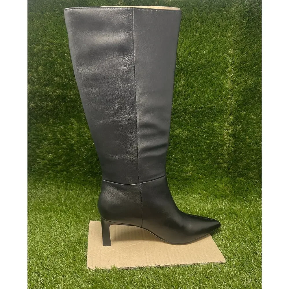 Nine West Women's 10M Wide Calf Lorthey Black Tall Boots